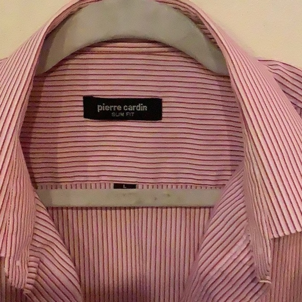 Pierre Cardin Pink Dress Shirt with Pinstripe Pattern